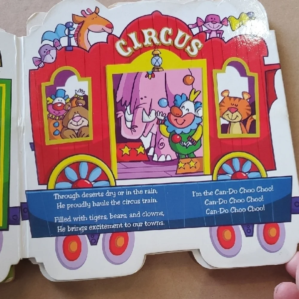 Charlie the Can Do Choo Choo Light & Sound Book - Blue and Yellow Vintage